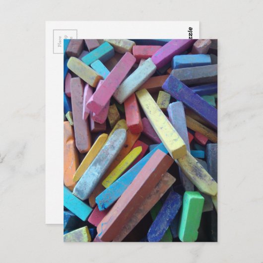 kleurrijke krijt gegroepeerd briefkaart (Voorkant / Achterkant)