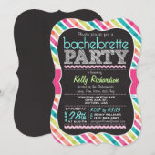 Kleurrijke Krijt look Bachelorette Party Uitnodigi Kaart (Voorkant / Achterkant)