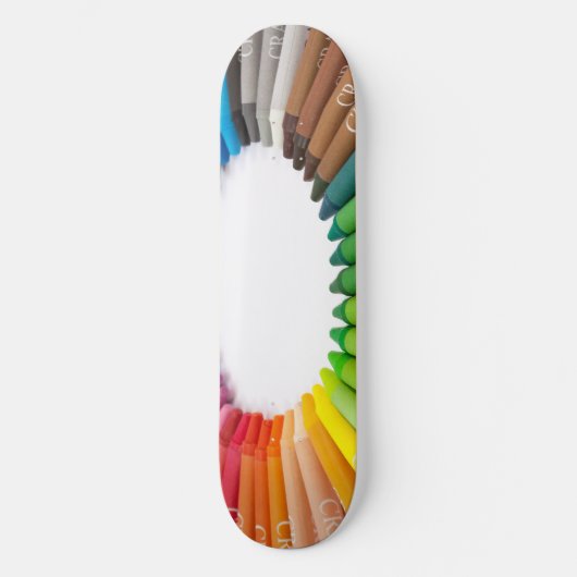 Kleurrijke krijt persoonlijk skateboard (Voorkant)