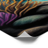 Kleurrijke krijt tekening rif vis poster (Hoek)