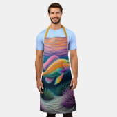 Kleurrijke krijt tekening rif vis schort (Gedragen)