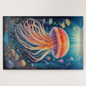 Kleurrijke krijttekening kwal legpuzzel (Horizontaal)