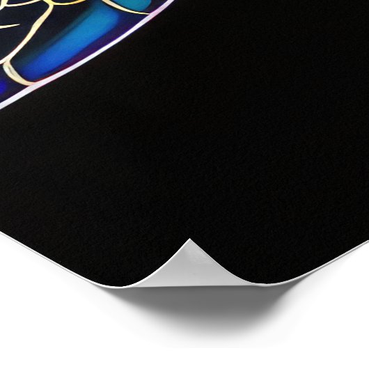 Kleurrijke krijttekening Zeeen schildpad Poster (Hoek)