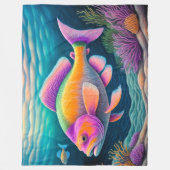 Kleurrijke krijttekenvis fleece deken (Voorkant)