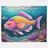 Kleurrijke krijttekenvis fleece deken (Voorkant (Horizontaal))