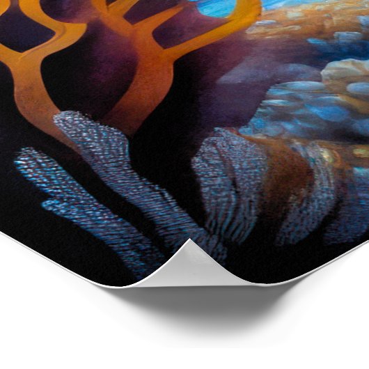 Kleurrijke krijttekenvis poster (Hoek)