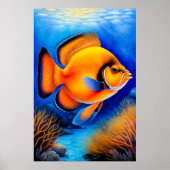 Kleurrijke krijttekenvis poster (Voorkant)