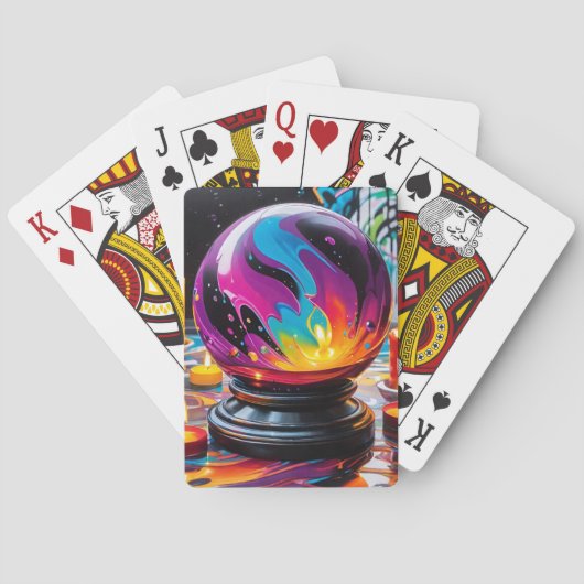 Kleurrijke kristallen bal pokerkaarten (Achterkant)