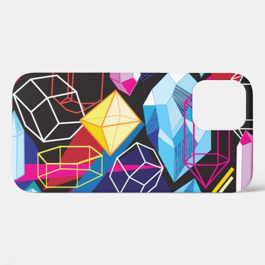 Kleurrijke kristallen, donkere abstracte achtergro Case-Mate iPhone case (Achterkant (horizontaal))
