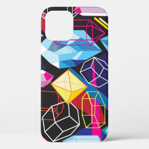 Kleurrijke kristallen, donkere abstracte achtergro Case-Mate iPhone case