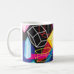 Kleurrijke kristallen, donkere abstracte achtergro koffiemok