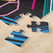 Kleurrijke kristallen, donkere abstracte achtergro legpuzzel (Zijkant)