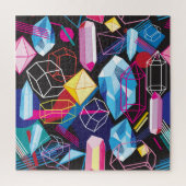 Kleurrijke kristallen, donkere abstracte achtergro legpuzzel (Verticaal)