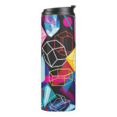 Kleurrijke kristallen, donkere abstracte achtergro thermosbeker (Gedraaid links)