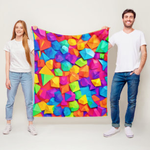 Kleurrijke kristallen vormen kunst fleece deken