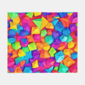 Kleurrijke kristallen vormen kunst fleece deken (Voorkant (Horizontaal))