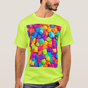 Kleurrijke kristallen vormen kunst t-shirt