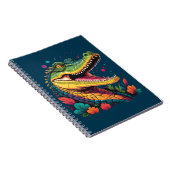 Kleurrijke Krokodil Portret Puzzel Notitieboek (Rechterzijde)