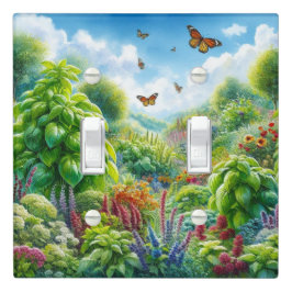 Kleurrijke Kruiden Tuin Licht Schakelaar Hoesje