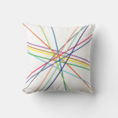 Kleurrijke Kruisende Lijnen Kussen (Voorkant)