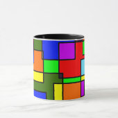 Kleurrijke kruisende rechthoeken mok (Midden)