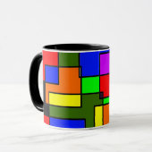 Kleurrijke kruisende rechthoeken mok (Voorkant links)