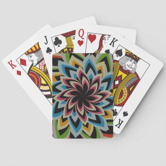 KLEURRIJKE KRULBLOEMEN POKERKAARTEN (Achterkant)