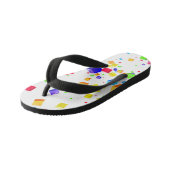 Kleurrijke kubussen 1 kinder teenslippers (Schuin)