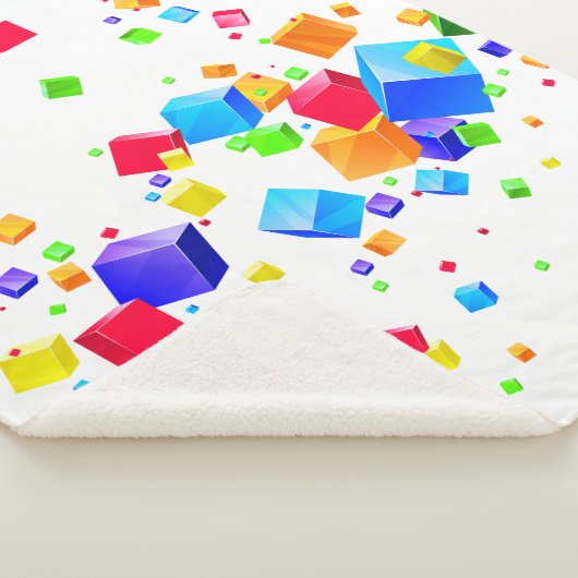 Kleurrijke kubussen 1 sherpa deken (3/4)