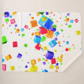 Kleurrijke kubussen 1 sherpa deken (Voorkant (horizontaal))