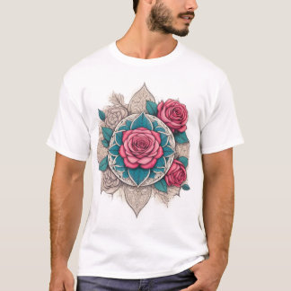 Kleurrijke kunst - Boho Spiritueel bloemmotief ont T-shirt