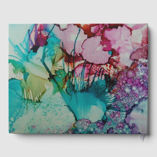 Kleurrijke kunst bruiloft gastenboek (Achterkant)