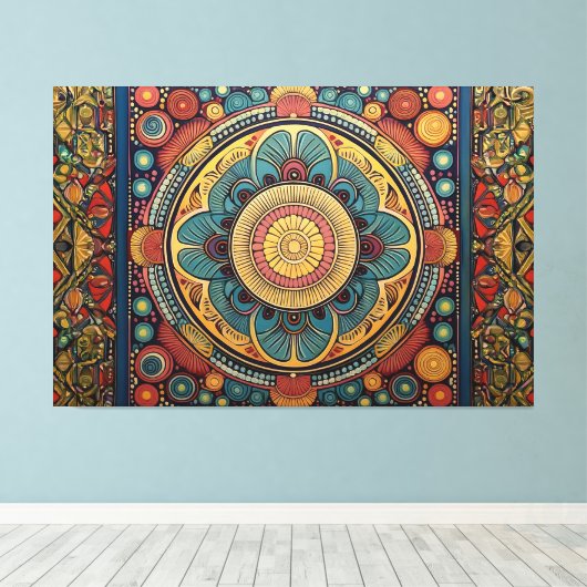 Kleurrijke kunst canvas print (Insitu (Houten vloer))