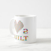 Kleurrijke kunst en typografie Quilt Pattern Koffiemok (Voorkant links)