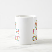 Kleurrijke kunst en typografie Quilt Pattern Koffiemok (Center)