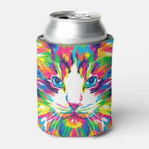 Kleurrijke kunst esthetisch Afbeelding Cat Art Abs Blikjeskoeler