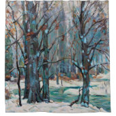 Kleurrijke kunst in mooie winter douchegordijn (Voorkant)