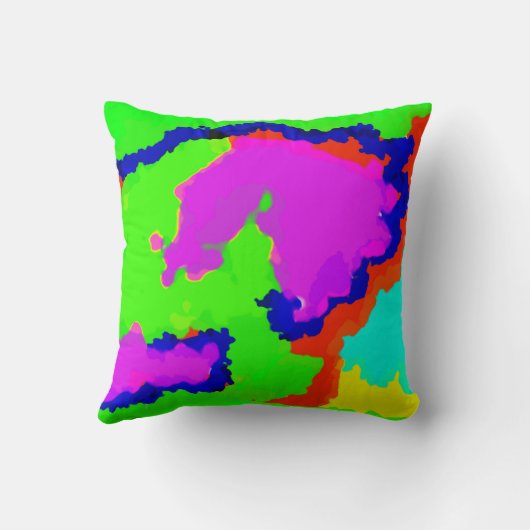 Kleurrijke kunst Meerkleurig Abstract Spat 2020 Co Kussen (Achterkant)