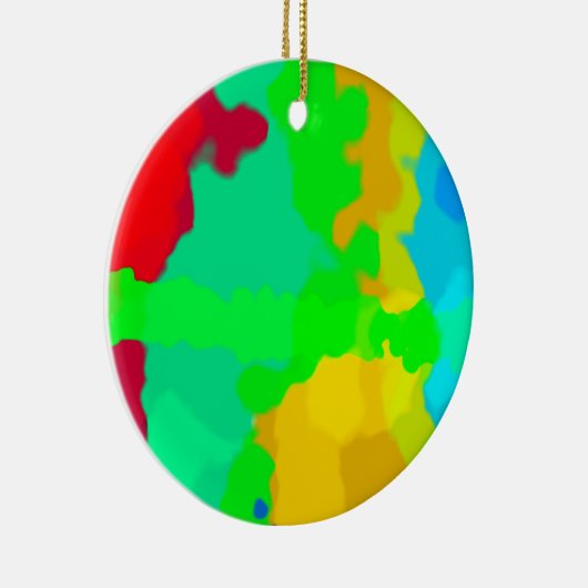 Kleurrijke Kunst Meerkleurig Abstracte Verfspatten Keramisch Ornament (Rechts)