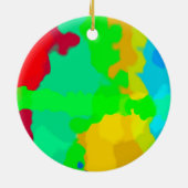 Kleurrijke Kunst Meerkleurig Abstracte Verfspatten Keramisch Ornament (Achterkant)