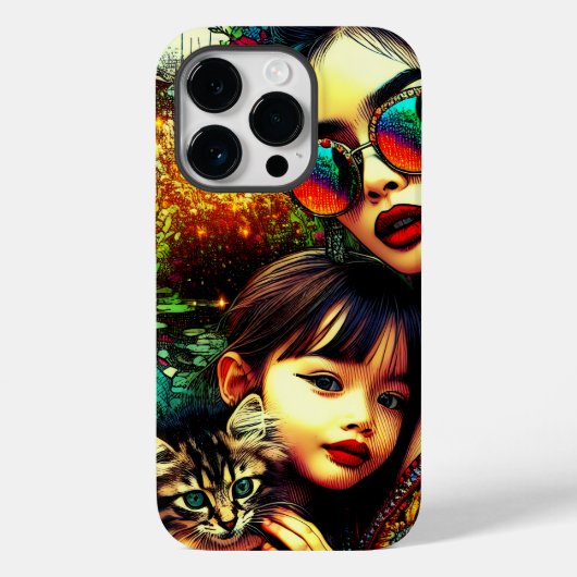Kleurrijke kunst Moeder en dochter Aziatische bloe Case-Mate iPhone Case (Achterkant)