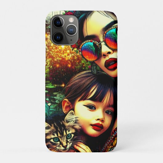 Kleurrijke kunst Moeder en dochter Aziatische bloe Case-Mate iPhone Case (Achterkant)