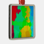 Kleurrijke Kunst Multicolour Abstract Paint Splash Metalen Ornament (Rechts)