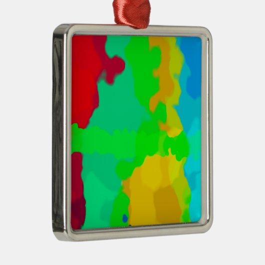 Kleurrijke Kunst Multicolour Abstract Paint Splash Metalen Ornament (Rechts)