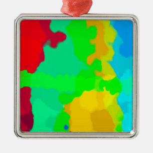 Kleurrijke Kunst Multicolour Abstract Paint Splash Metalen Ornament
