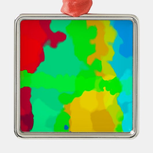 Kleurrijke Kunst Multicolour Abstract Paint Splash Metalen Ornament (Voorkant)
