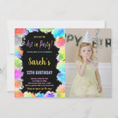 Kleurrijke Kunst op Verjaardagsfeest Schilderen Me Kaart (Voorkant)