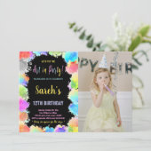 Kleurrijke Kunst op Verjaardagsfeest Schilderen Me Kaart (Staand voorkant)