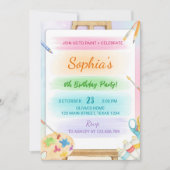 Kleurrijke Kunst Schilderij Verjaardagsuitnodiging Kaart (Voorkant)