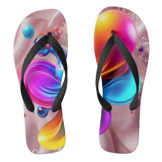Kleurrijke Kunst Teenslippers (Voetbed)